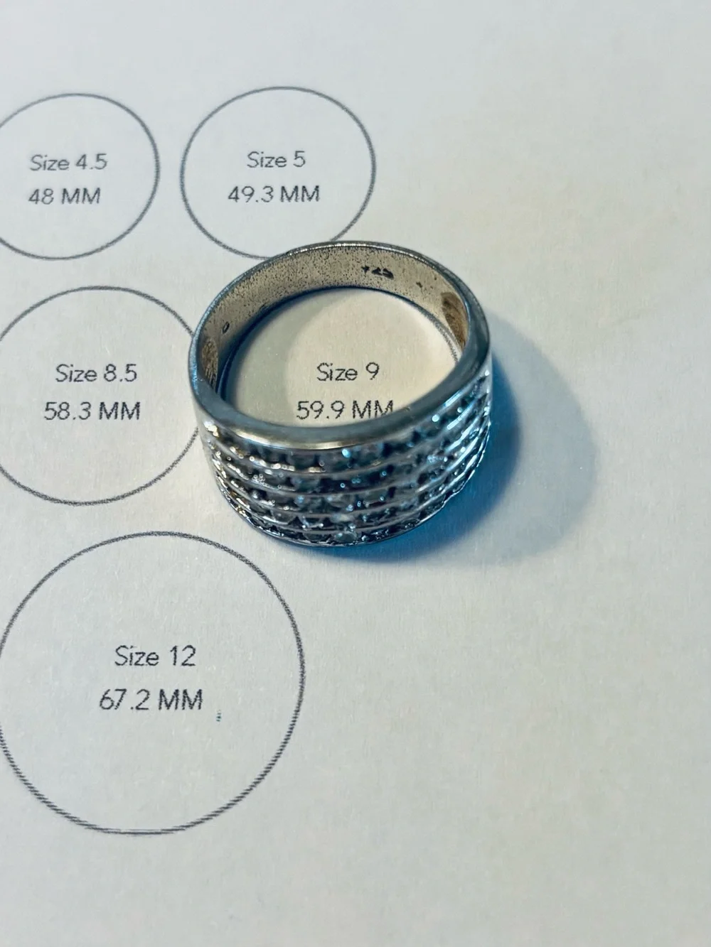 Silver Ring Smart Wearable Accessory - Silver  .925 Size 9